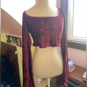 Urban outfitters velvet long sleeve shirt
